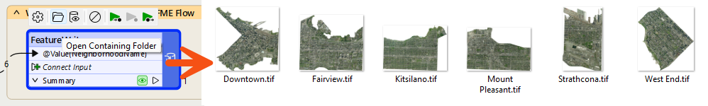 Open Containing Folder and output files
